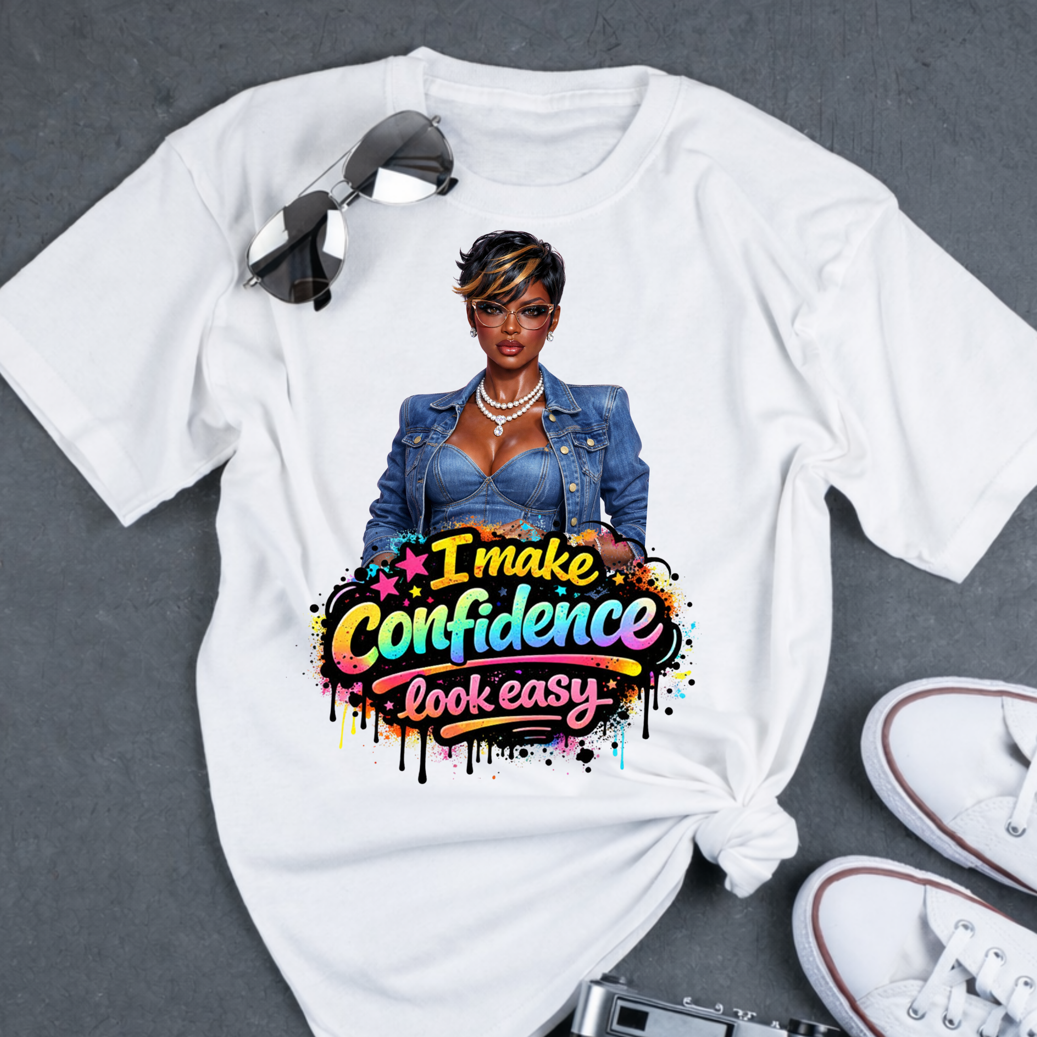I Make Confidence Look Easy | Black Girl Boss Design | DTF/UV Decal