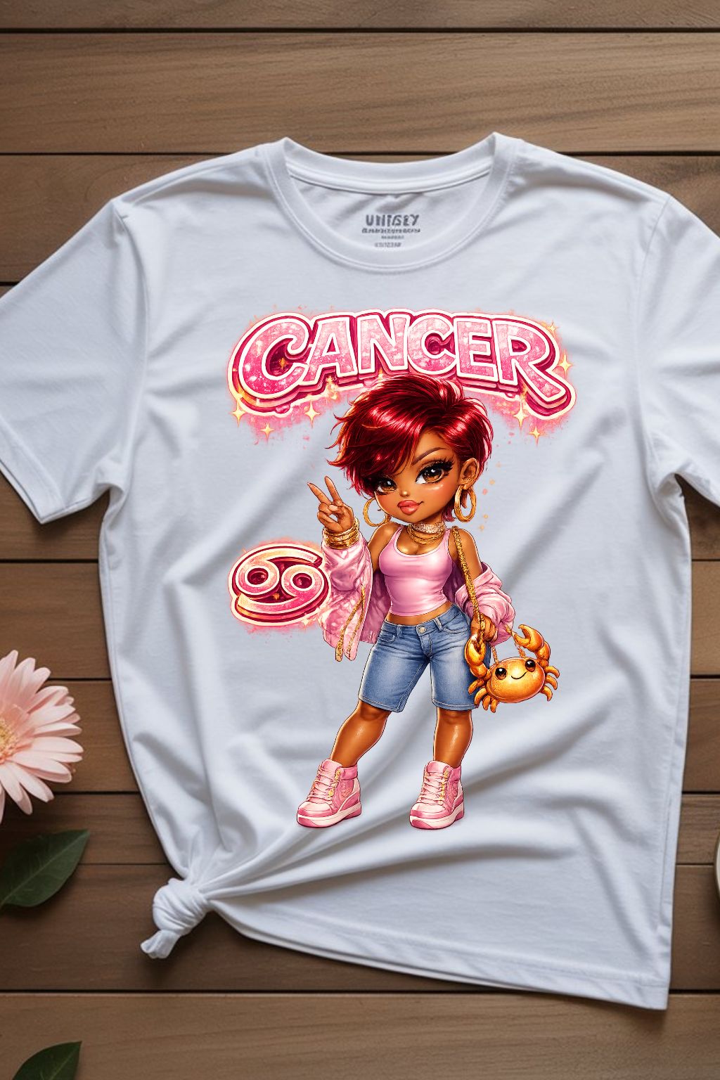 Ms Cancer Zodiac Crab Design | UV Decal & DTF Transfer