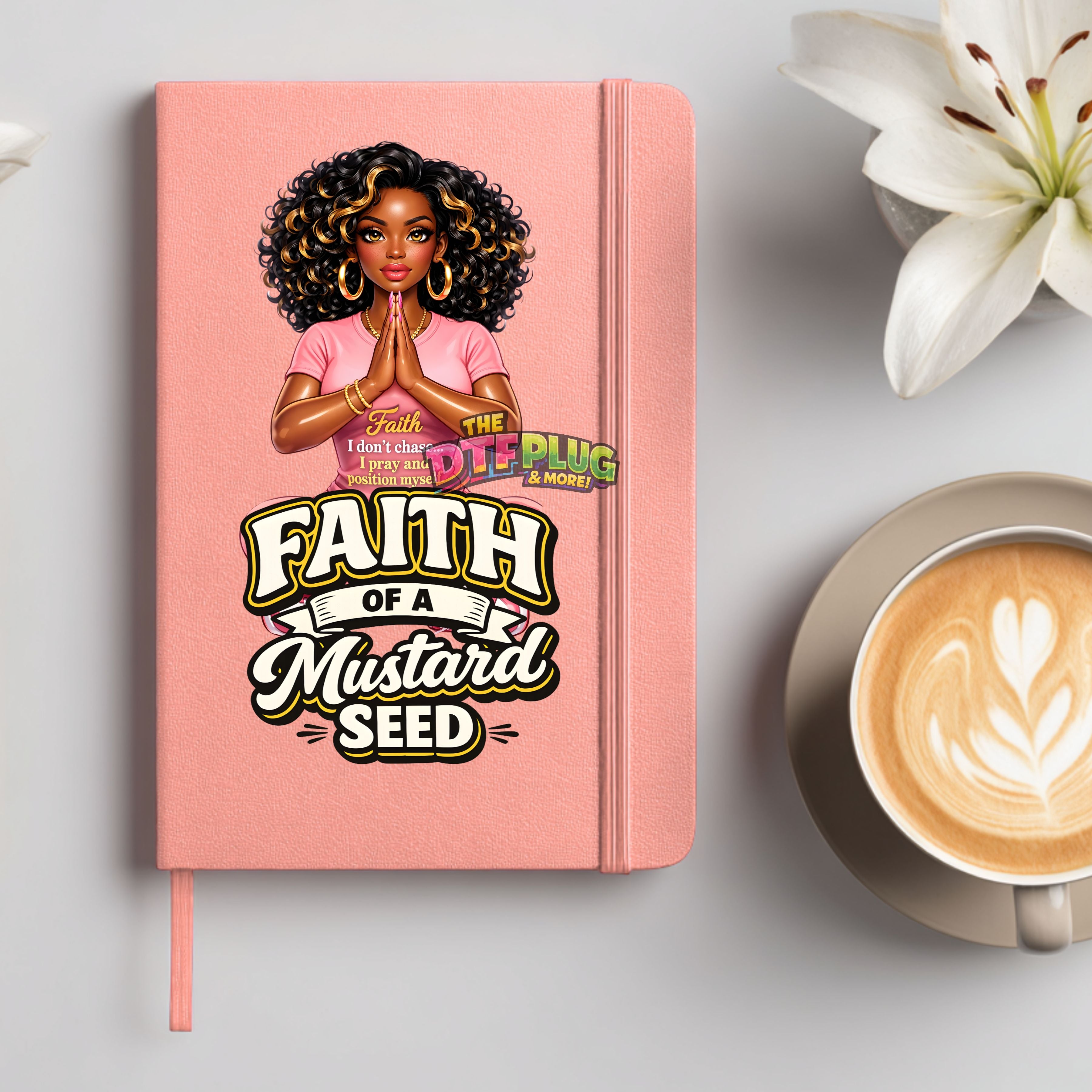 Faith of a Mustard Seed UV/DTF  Christian | Black Woman Prayer Design | Afro Goddess Shirt Design | Faith Quote UV/DTF