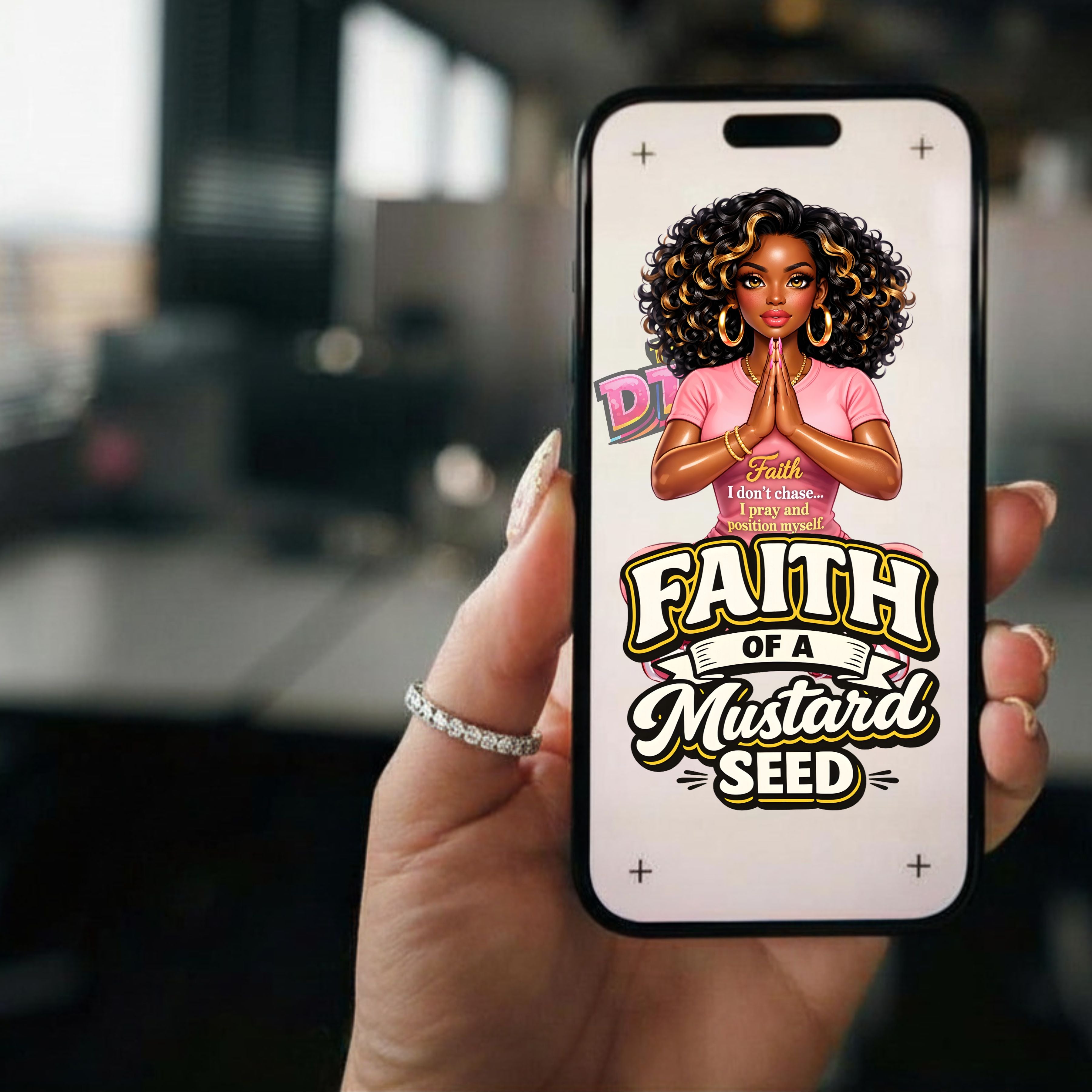 Faith of a Mustard Seed UV/DTF  Christian | Black Woman Prayer Design | Afro Goddess Shirt Design | Faith Quote UV/DTF
