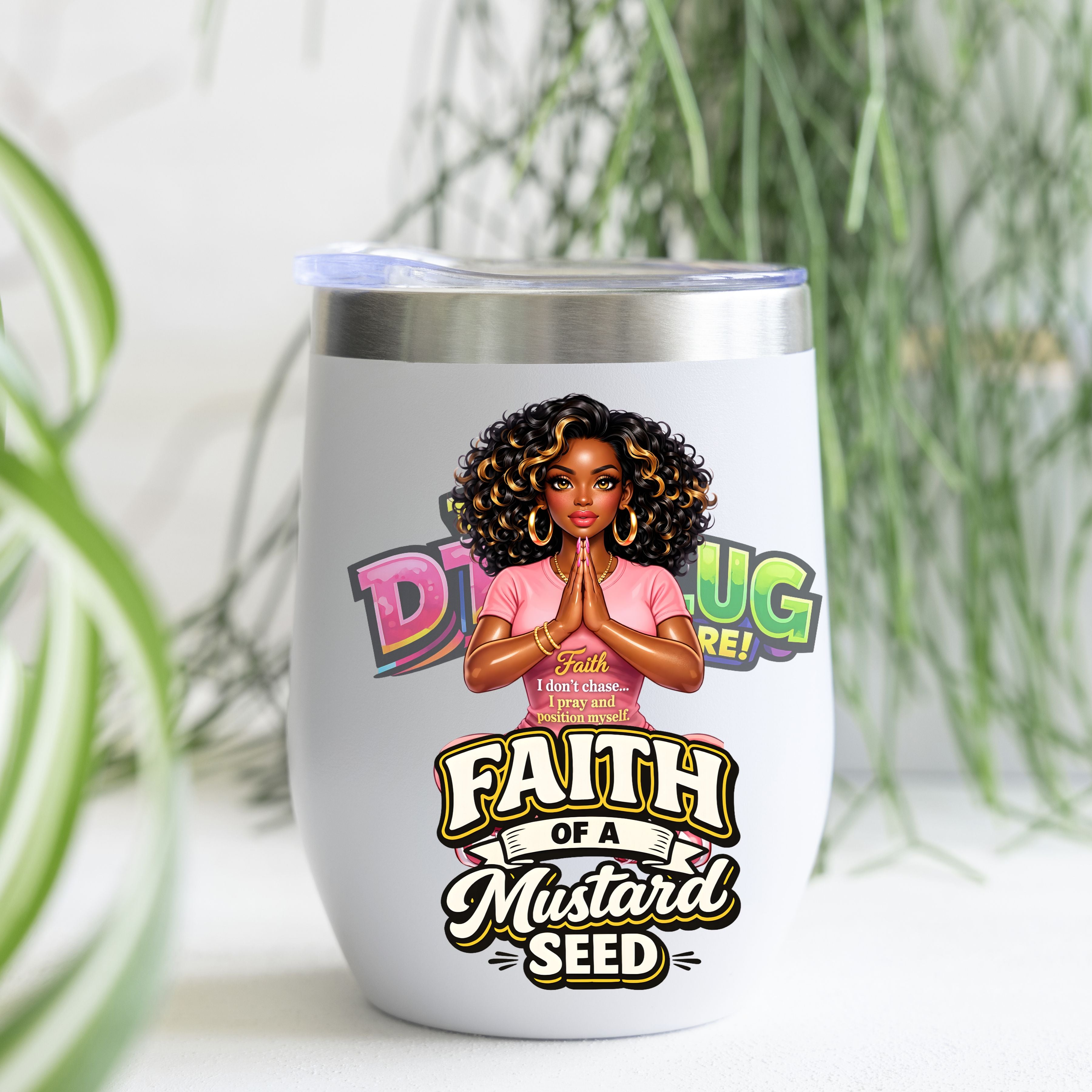 Faith of a Mustard Seed UV/DTF  Christian | Black Woman Prayer Design | Afro Goddess Shirt Design | Faith Quote UV/DTF