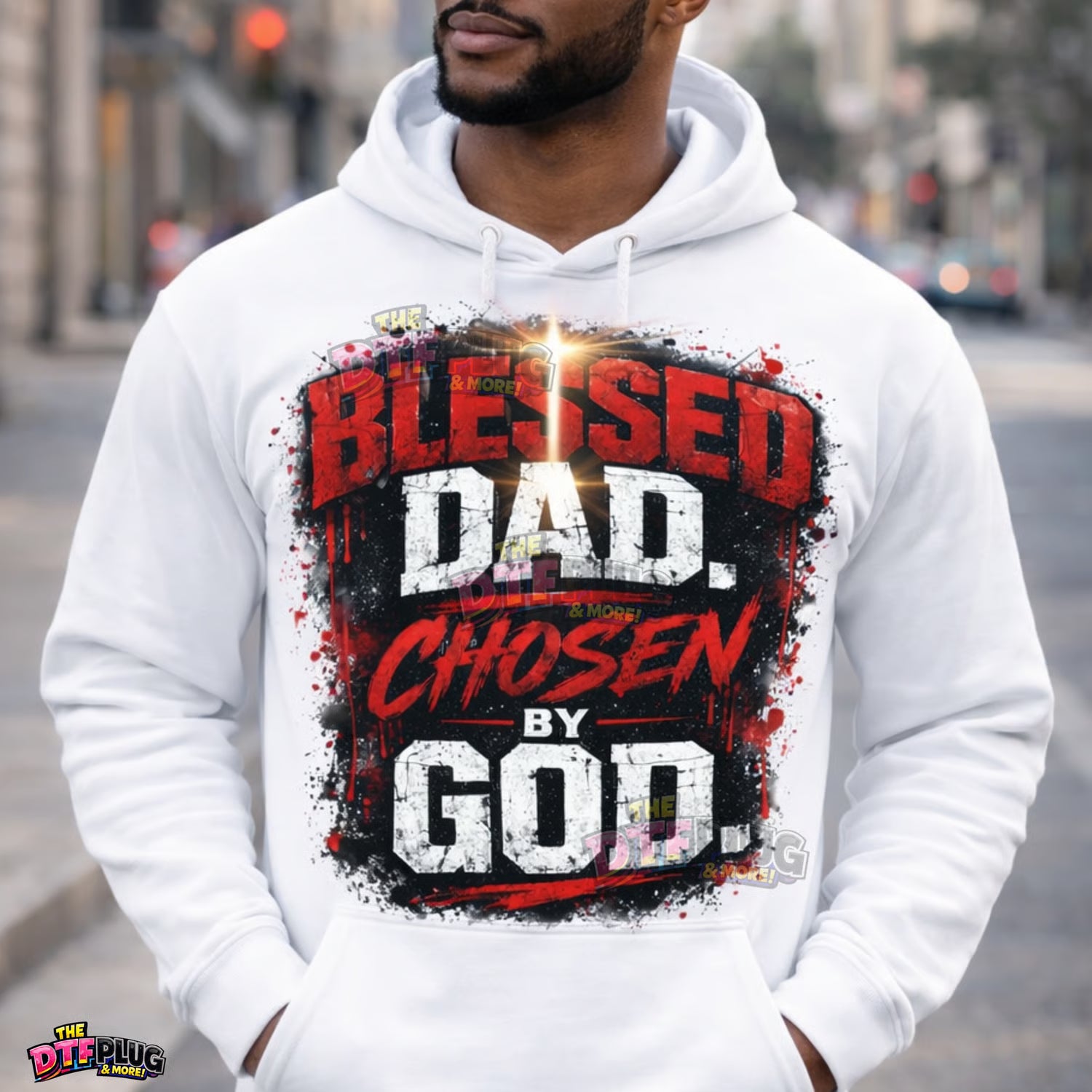 Blessed Dad Chosen By God DTF Transfer | Faith-Based UV Decal
